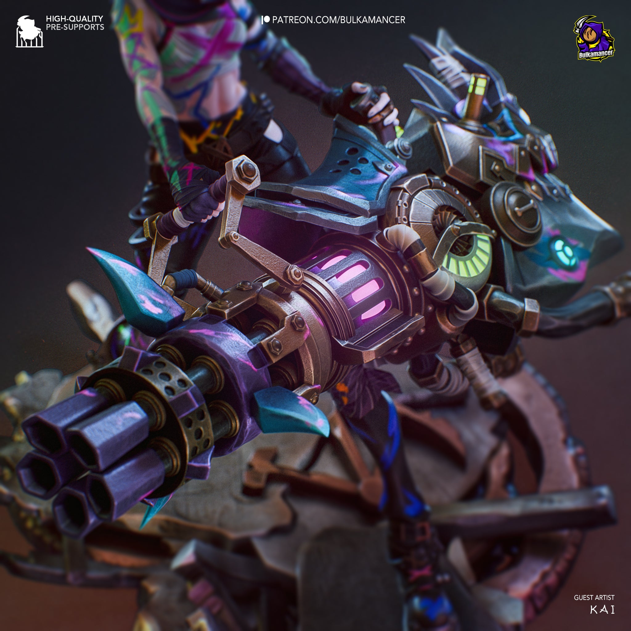 The Chaotic Gunner | Maximum Detailed 12K 3D printed figure
