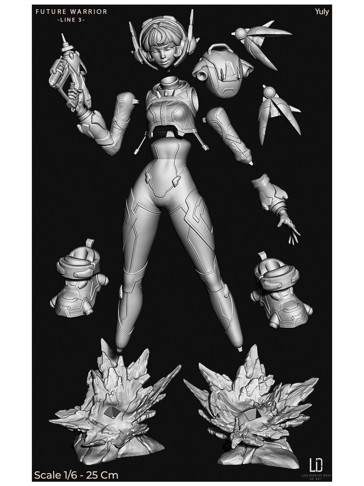 The Space Support | Maximum Detailed 12K 3D printed figure
