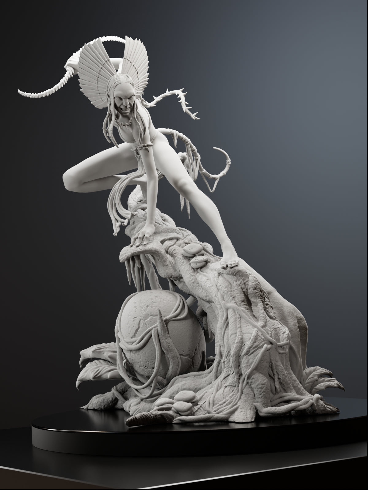 The Ash Huntress | Maximum Detailed 12K 3D printed figure