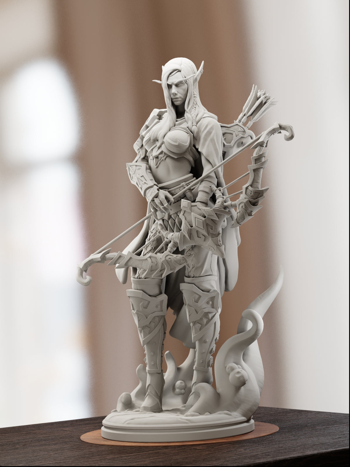 High Elf Huntress | Maximum Detailed 12K 3D printed figure
