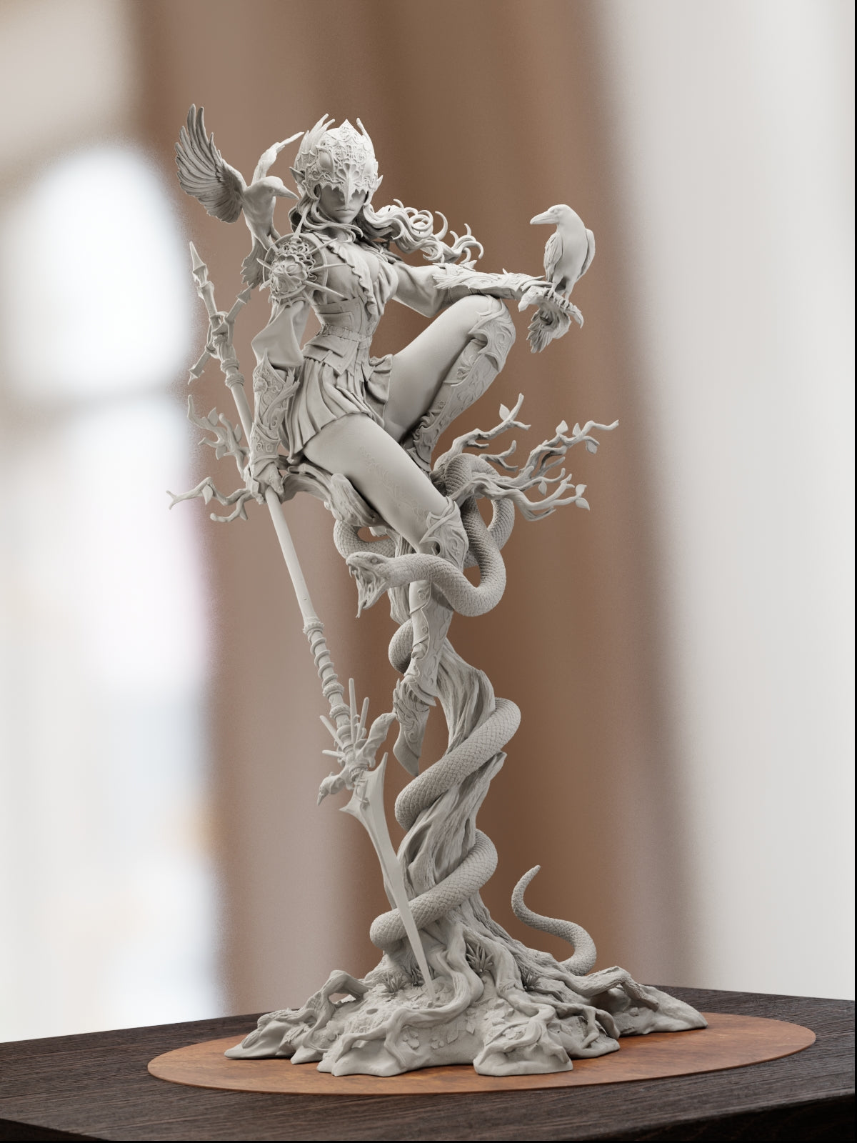 The Crow Queen | Maximum Detailed 12K 3D printed figure