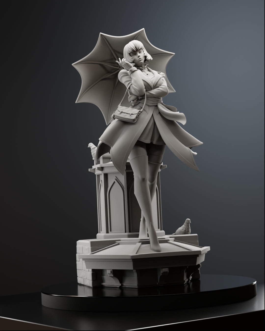 Rooftop Raven Statue