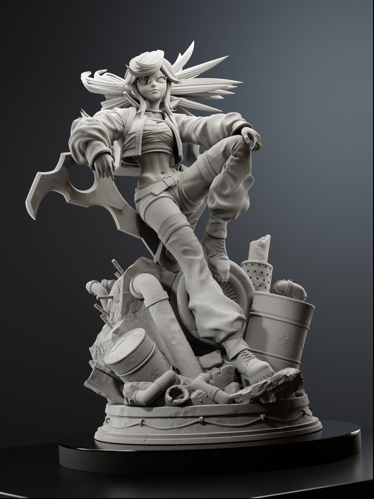 Sharp-Edged Cleaner Statue