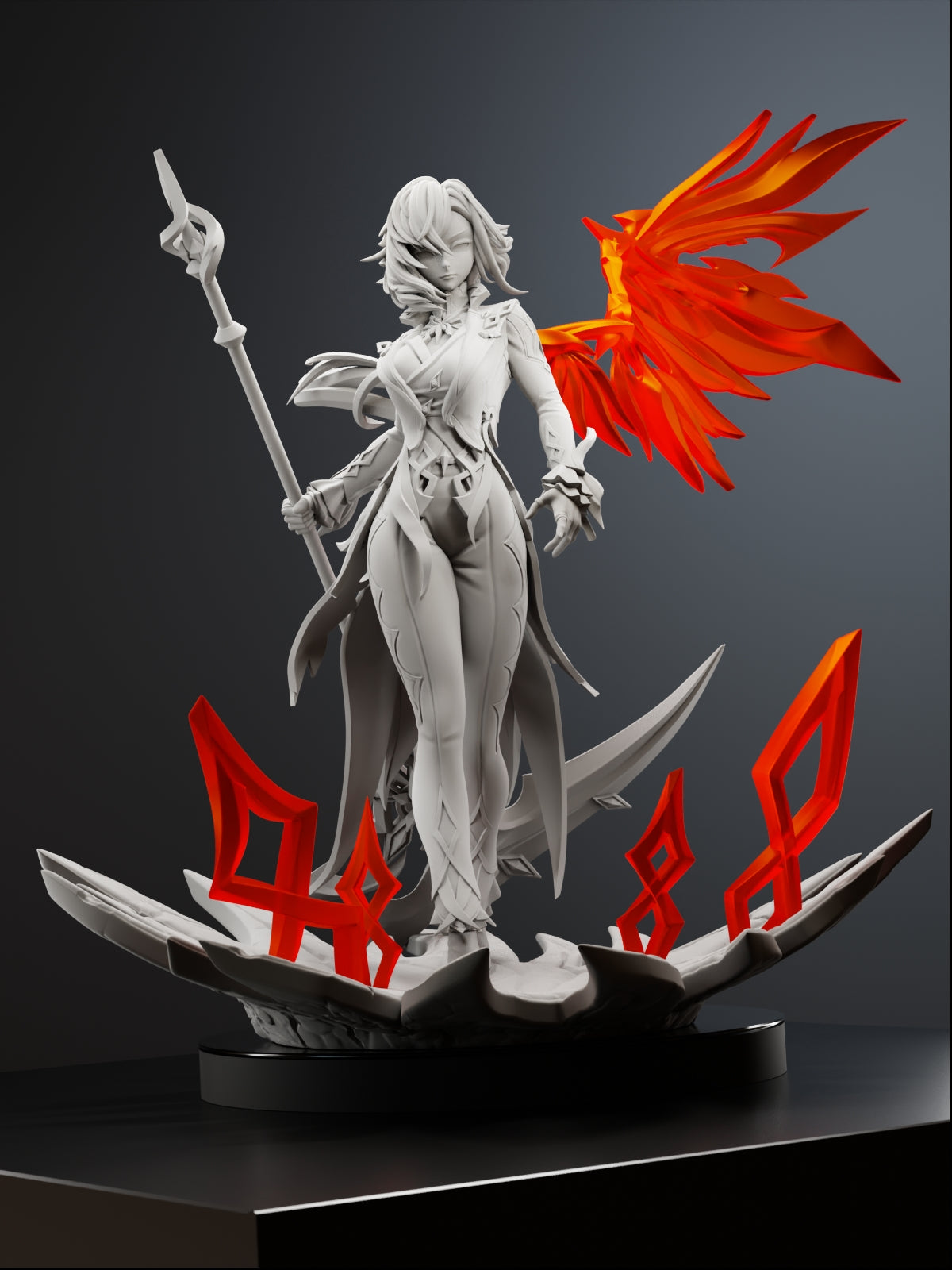 The Crimson Enigma | Maximum Detailed 12K 3D printed figure