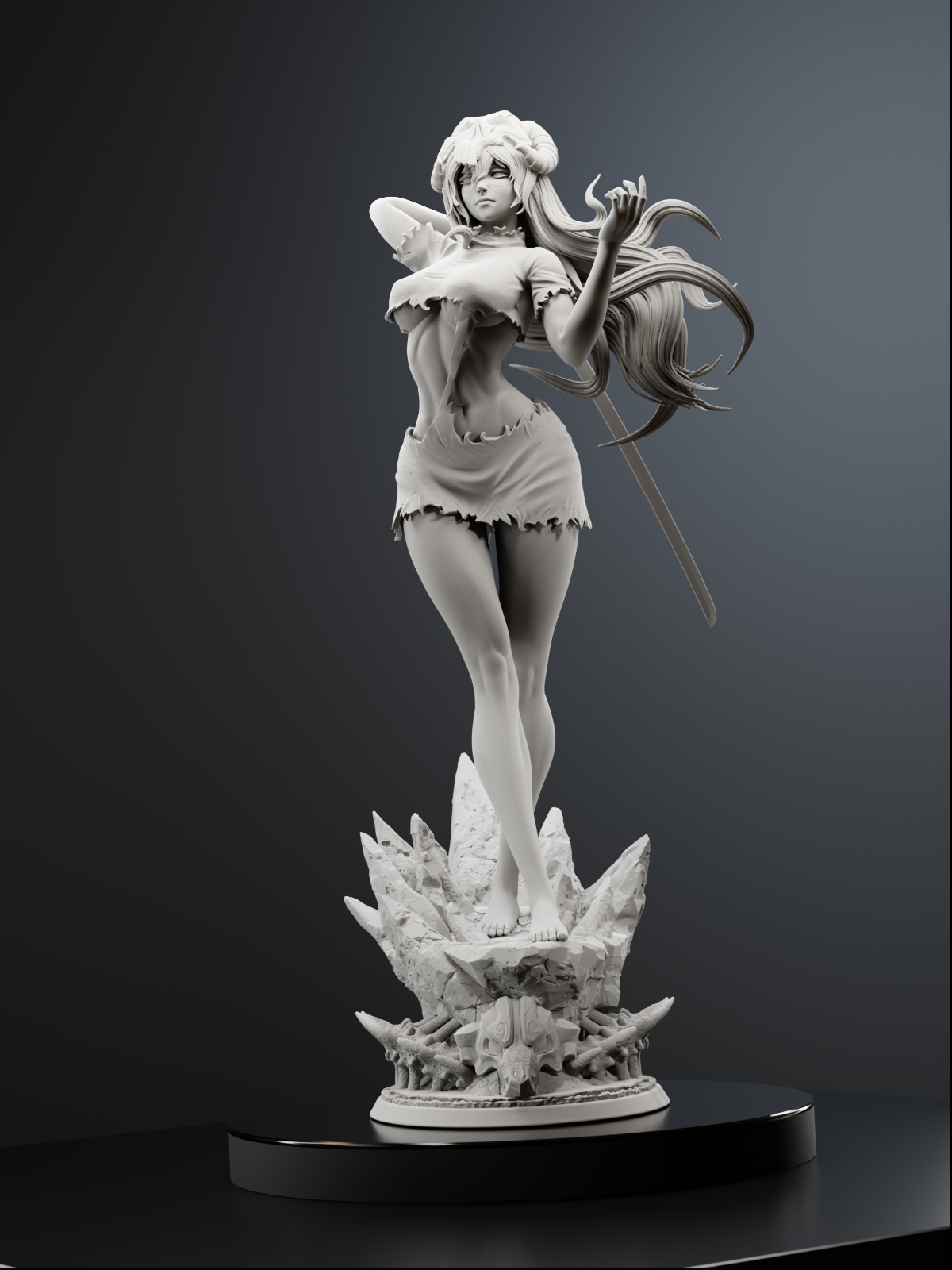 The Horned Mercy | Maximum Detailed 12K 3D printed figure