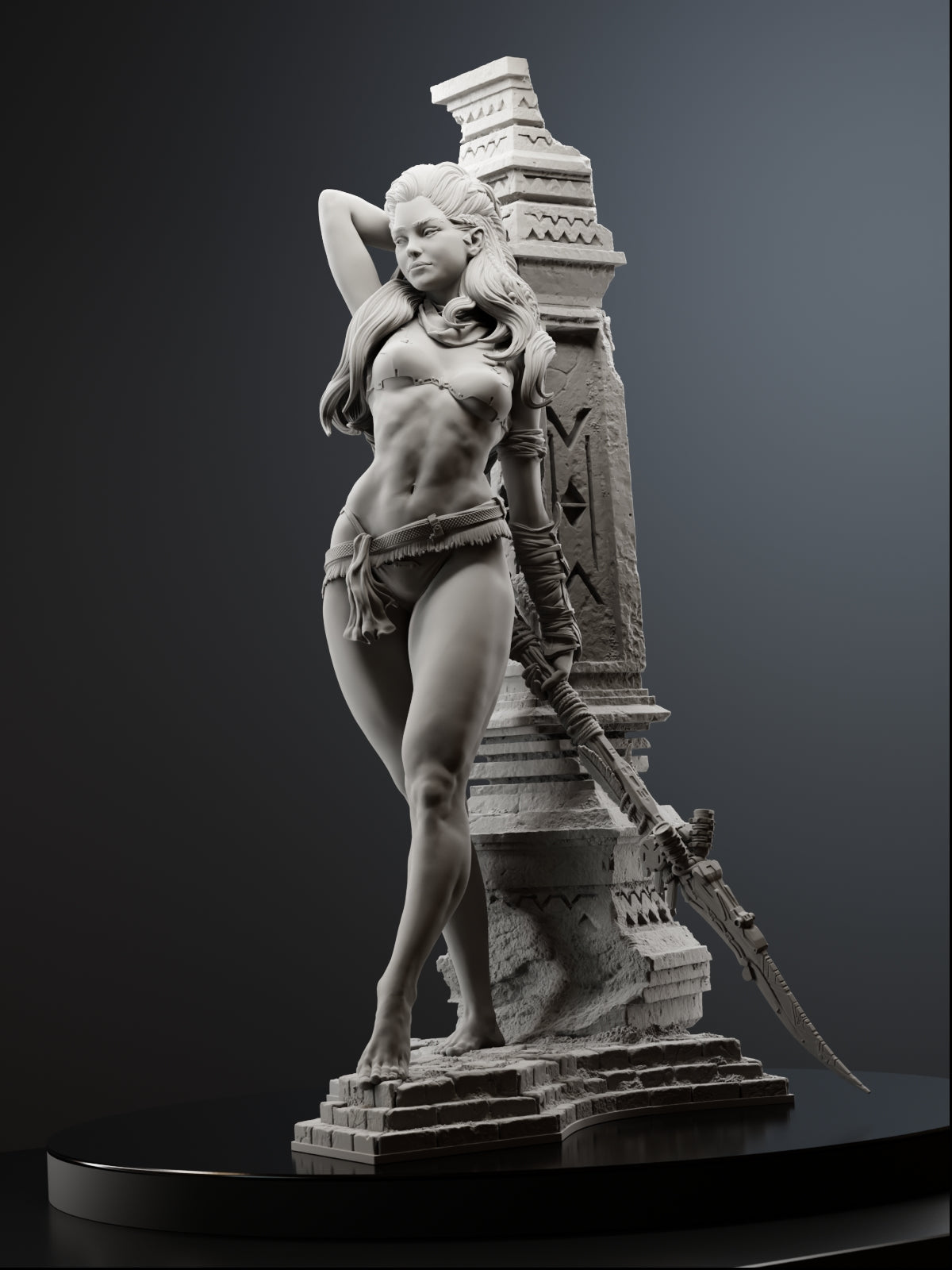 The Machine Huntress | Maximum Detailed 12K 3D printed figure