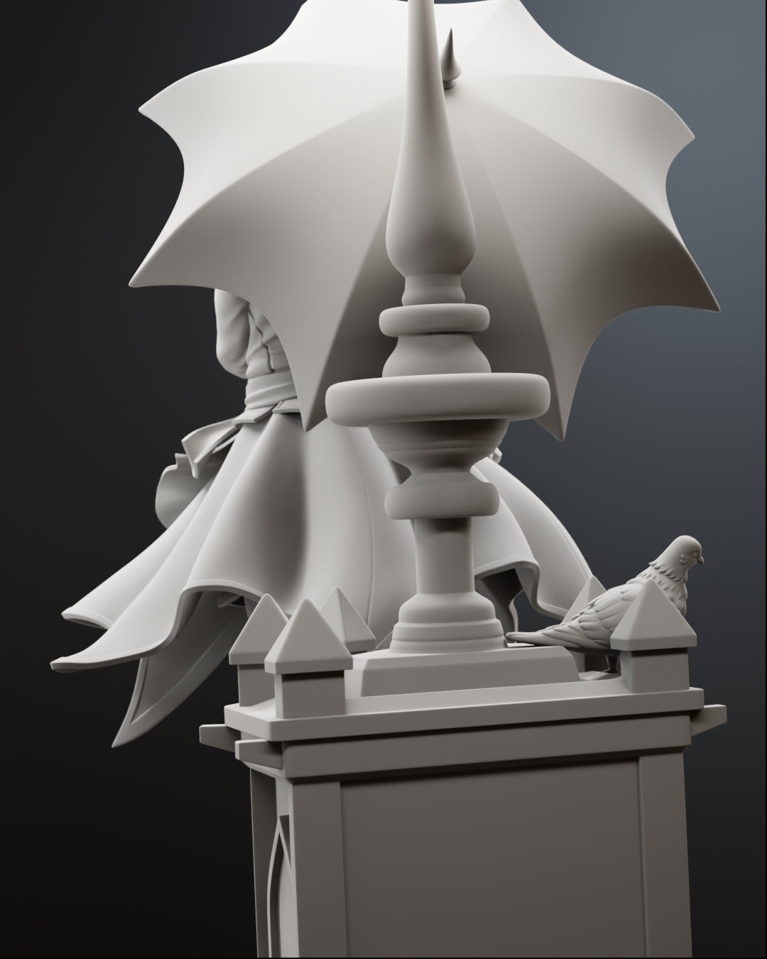 Rooftop Raven Statue