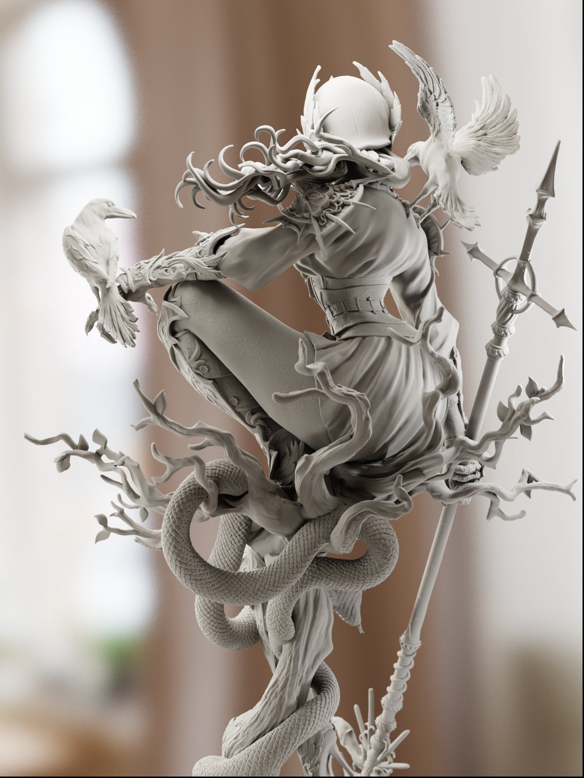 The Crow Queen | Maximum Detailed 12K 3D printed figure