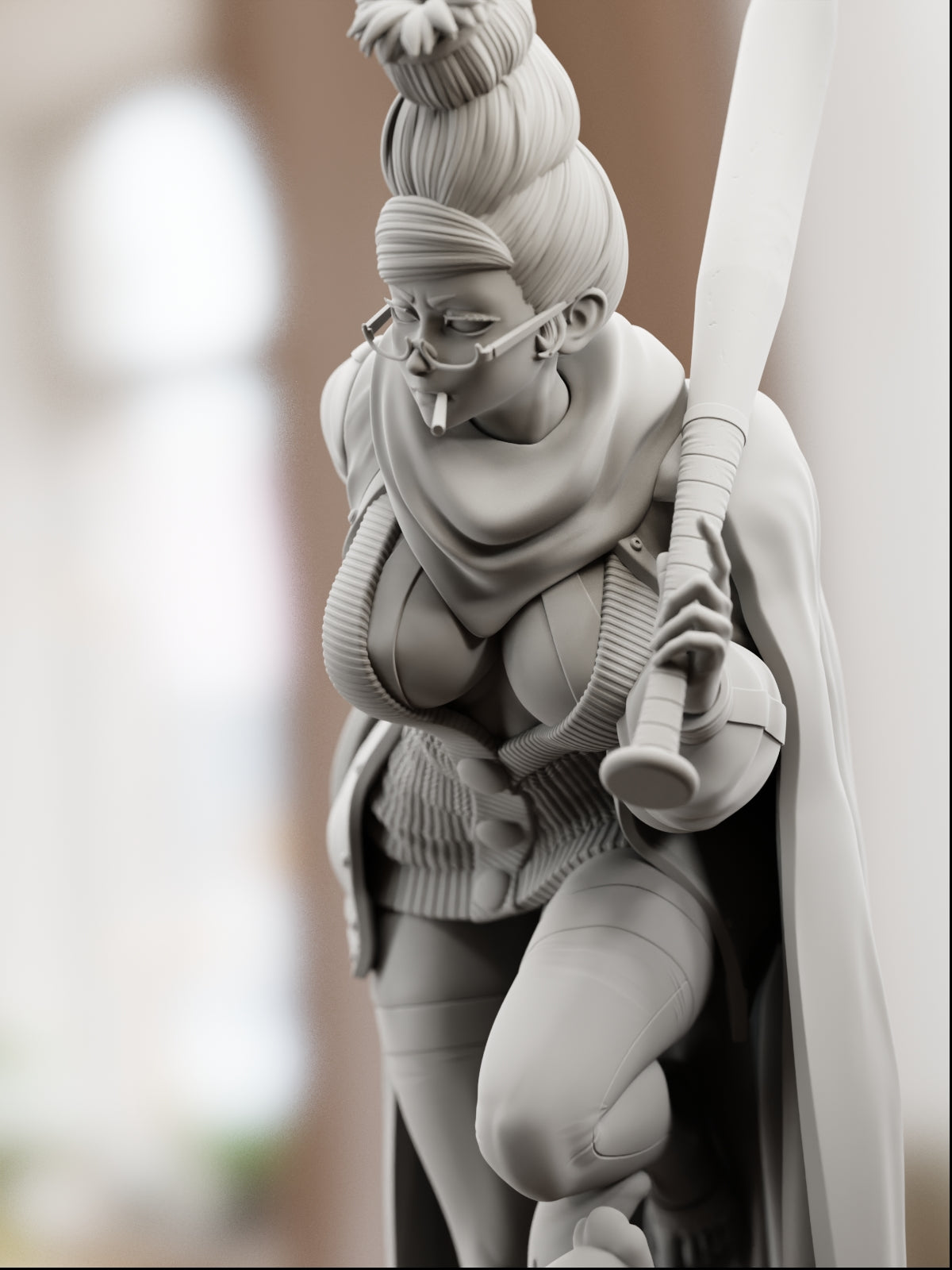 The Rebel Granny | Maximum Detailed 12K 3D printed figure