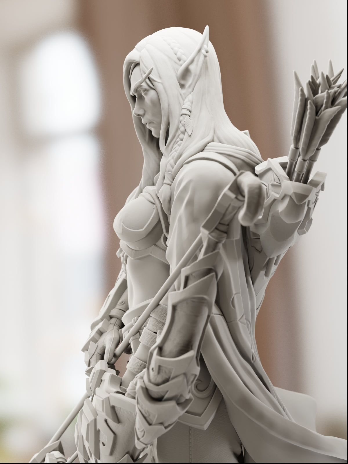 High Elf Huntress | Maximum Detailed 12K 3D printed figure