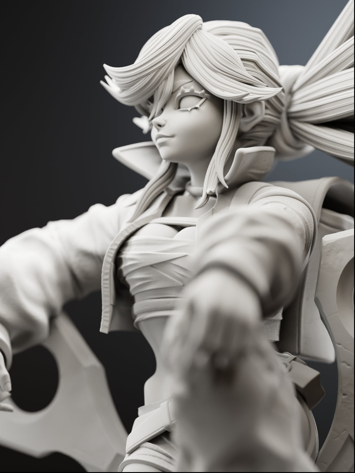 Sharp-Edged Cleaner Statue