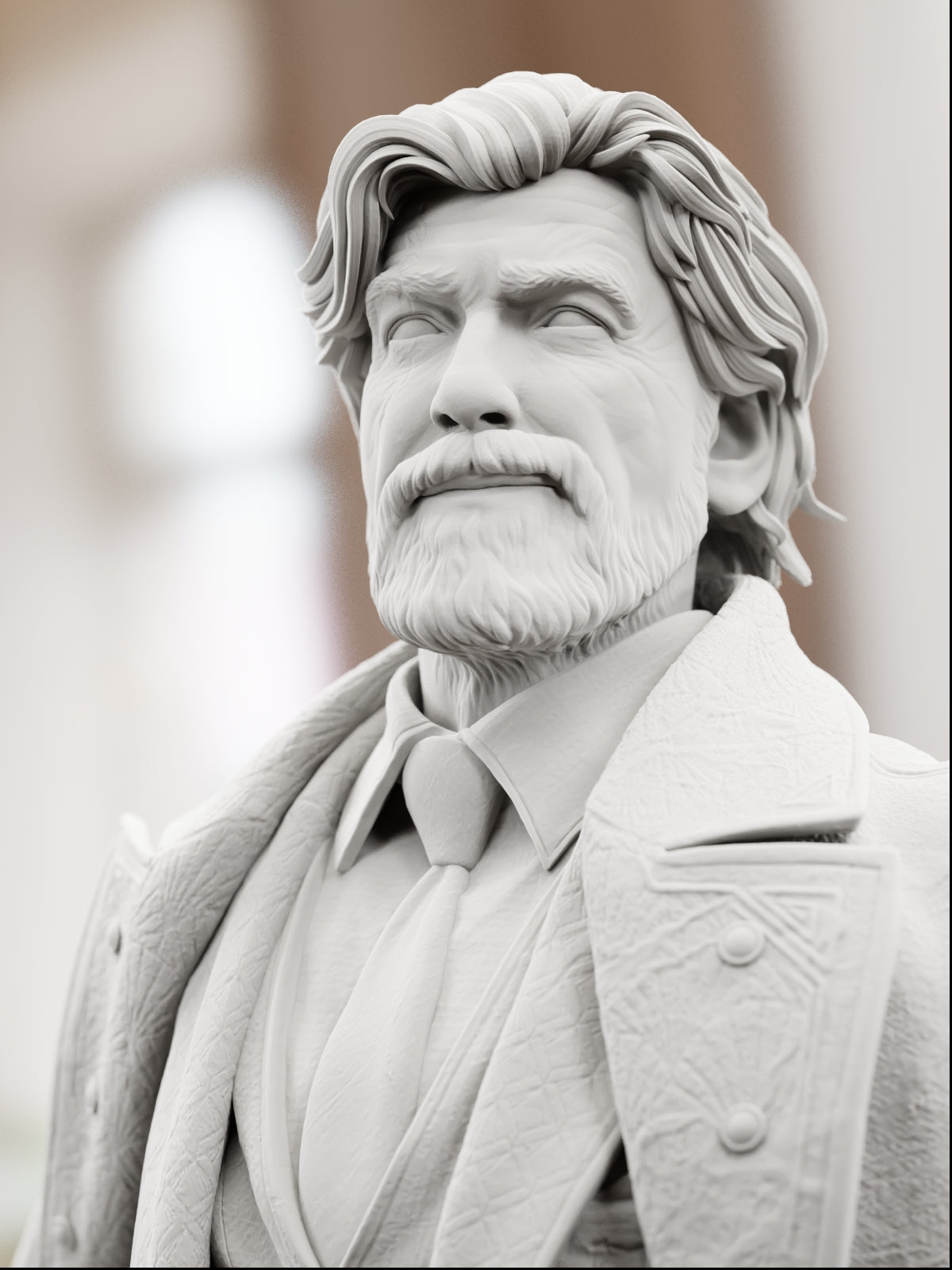 The White-Haired Man | Maximum Detailed 12K 3D printed figure