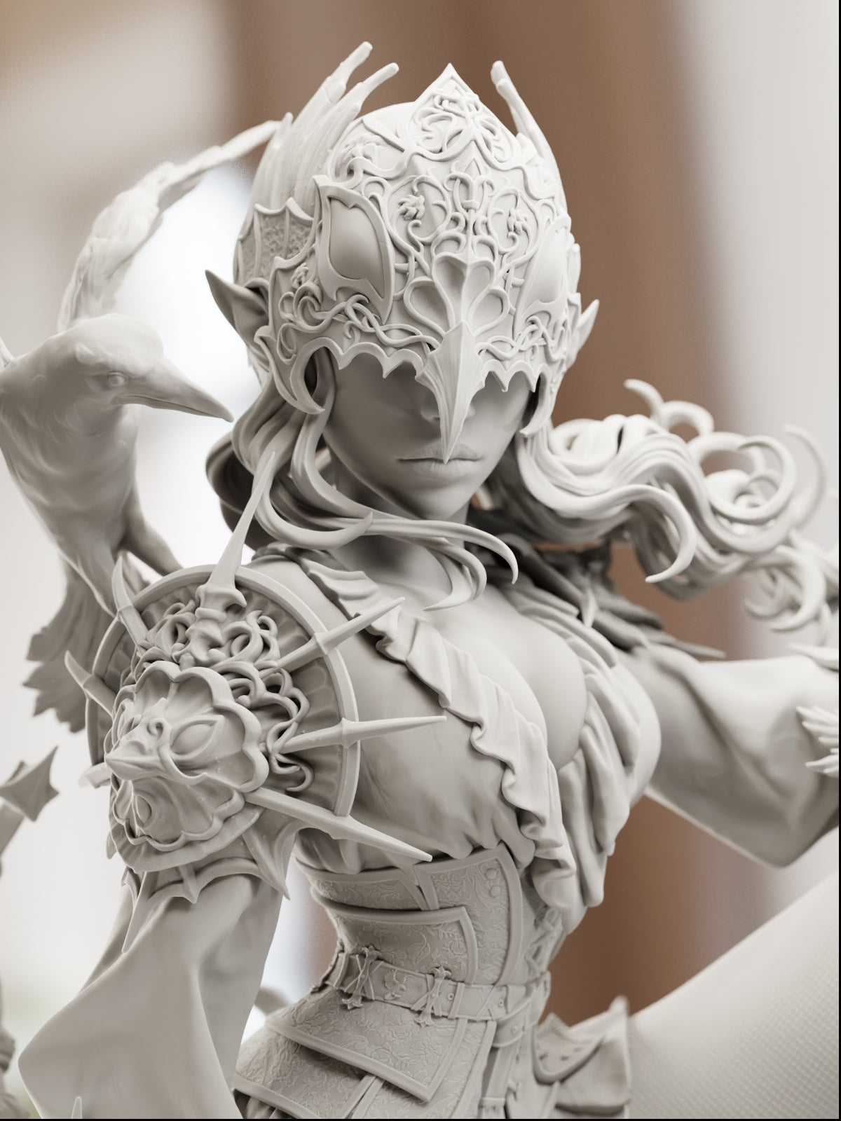 The Crow Queen | Maximum Detailed 12K 3D printed figure