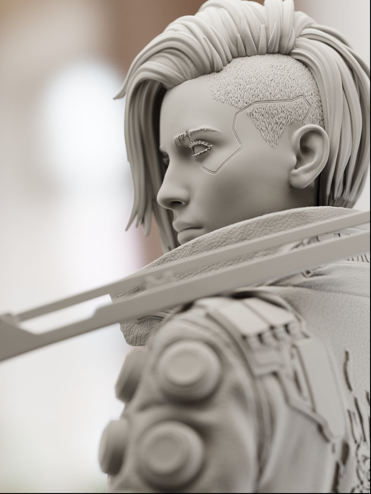 The Cyber Rebel | Maximum Detailed 12K 3D printed figure