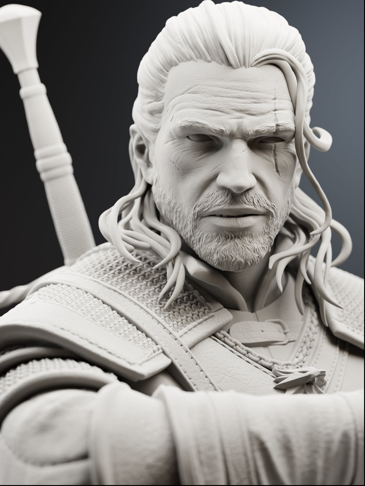 The White Wolf | Maximum Detailed 12K 3D printed figure