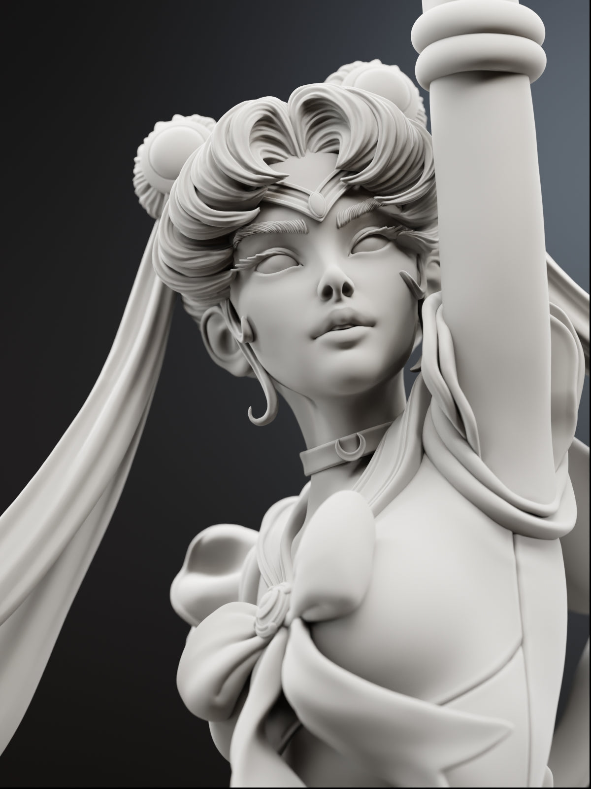 The Moon Guardian | Maximum Detailed 12K 3D printed figure