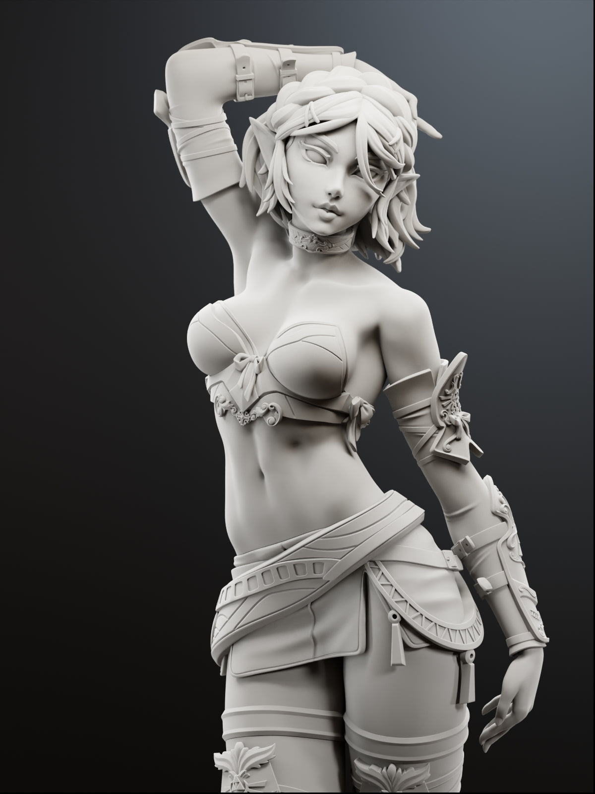 The Golden Maiden | Maximum Detailed 12K 3D printed figure