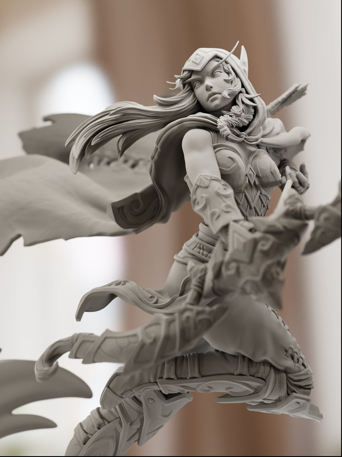 High Elf Archer | Maximum Detailed 12K 3D printed figure