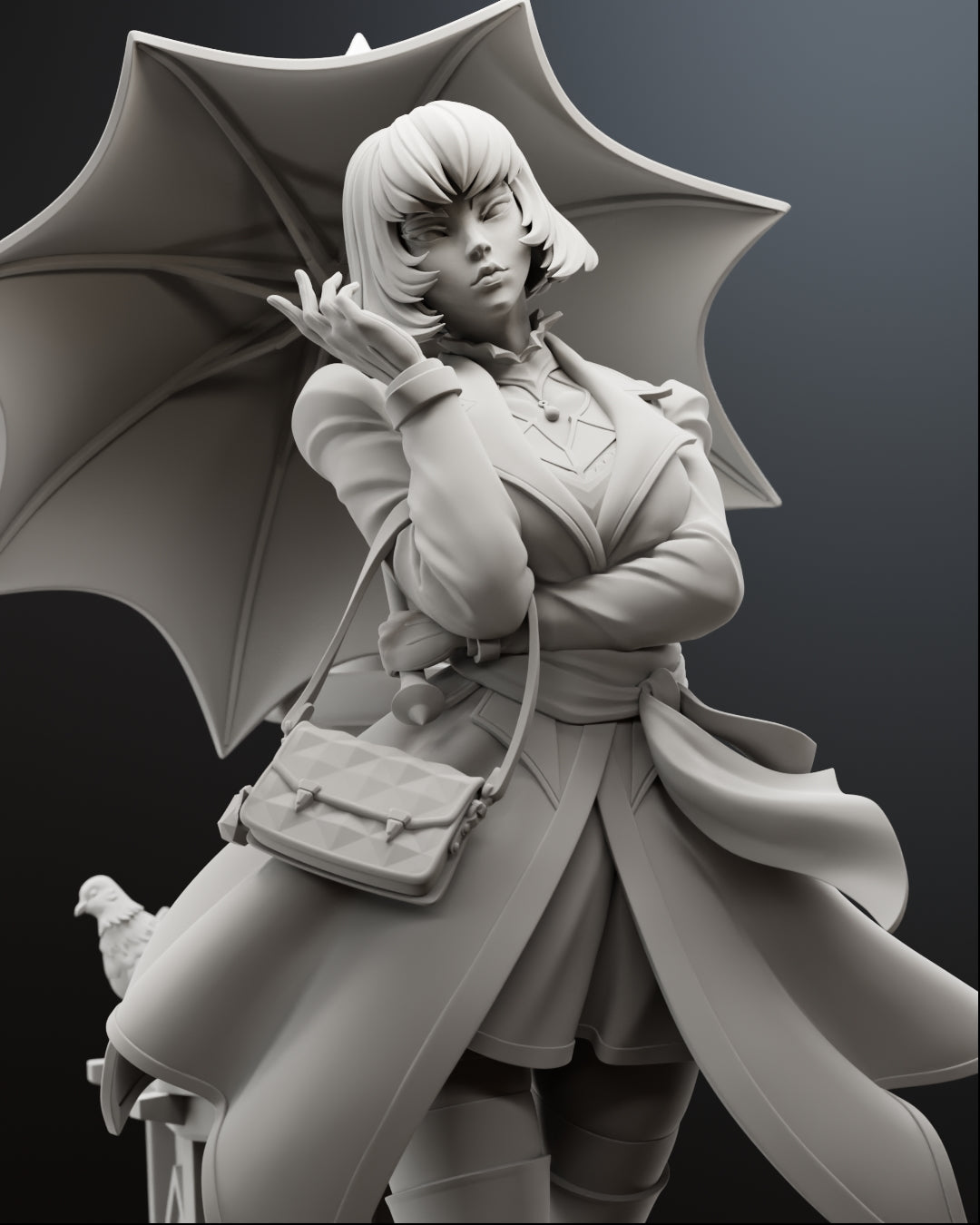 Rooftop Raven Statue