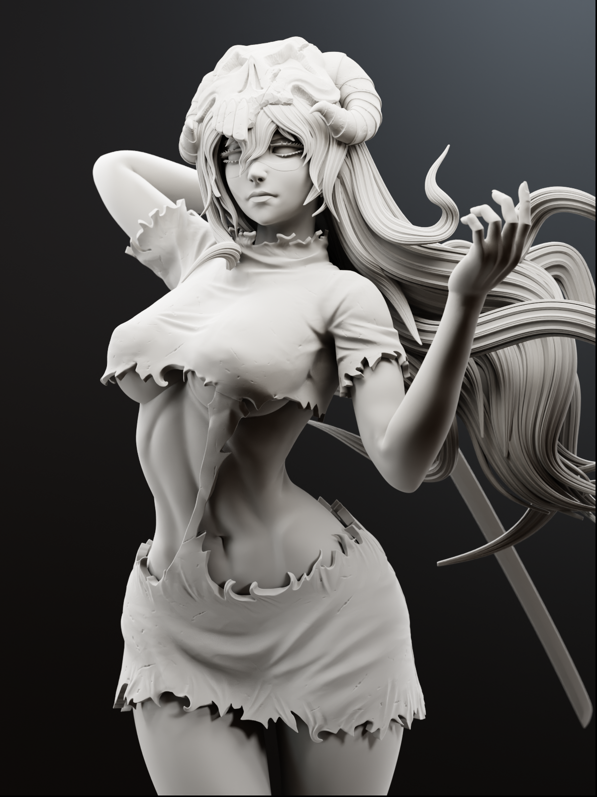 The Horned Mercy | Maximum Detailed 12K 3D printed figure