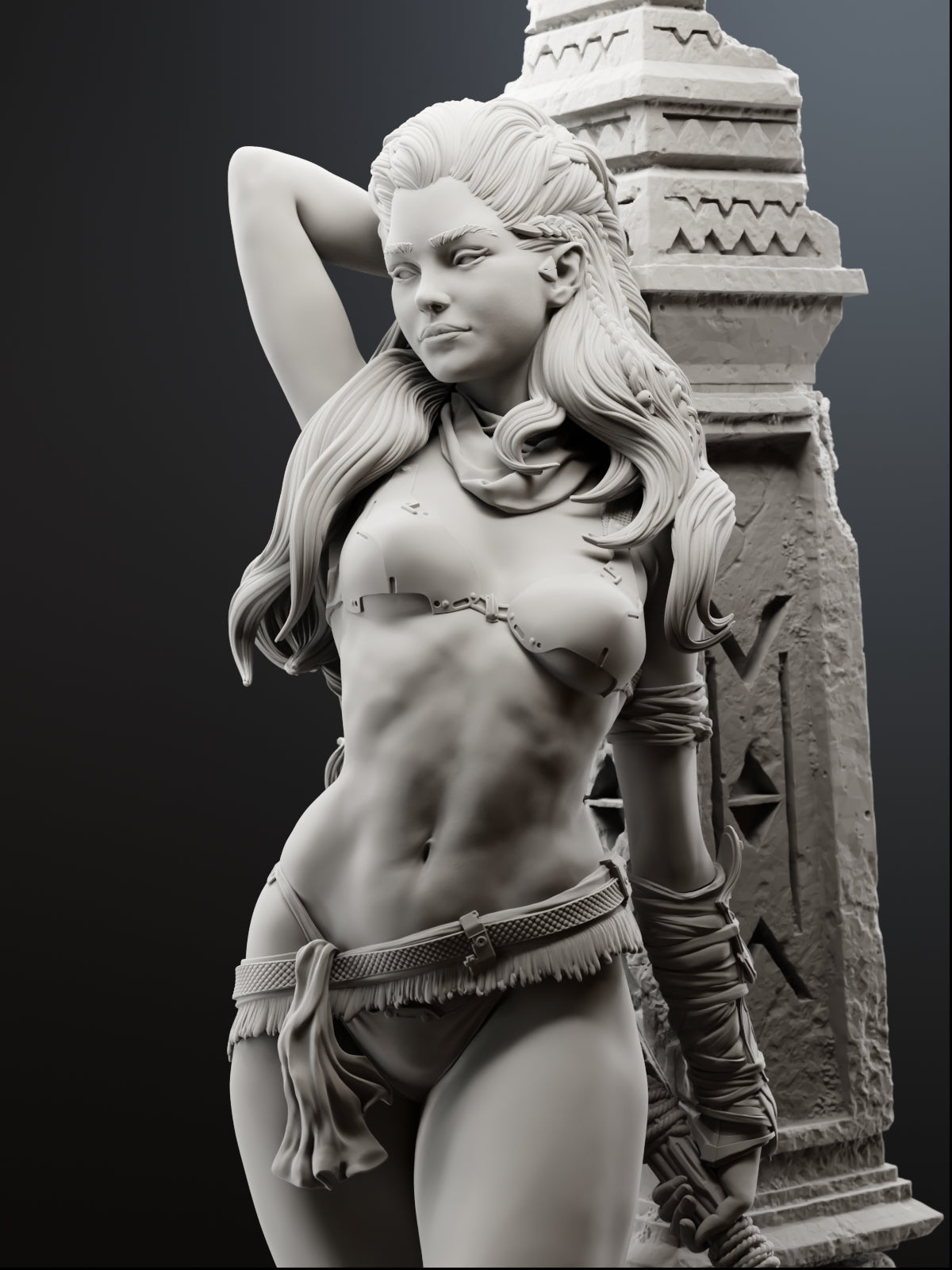 The Machine Huntress | Maximum Detailed 12K 3D printed figure