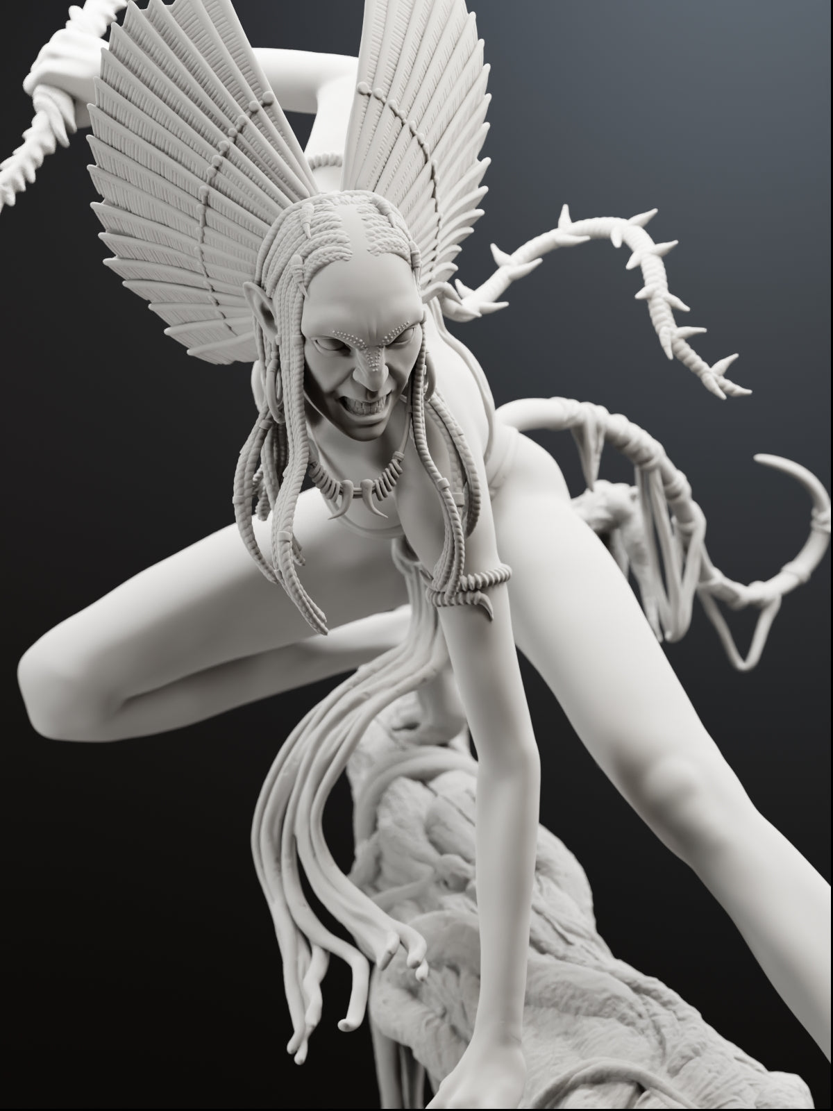 The Ash Huntress | Maximum Detailed 12K 3D printed figure