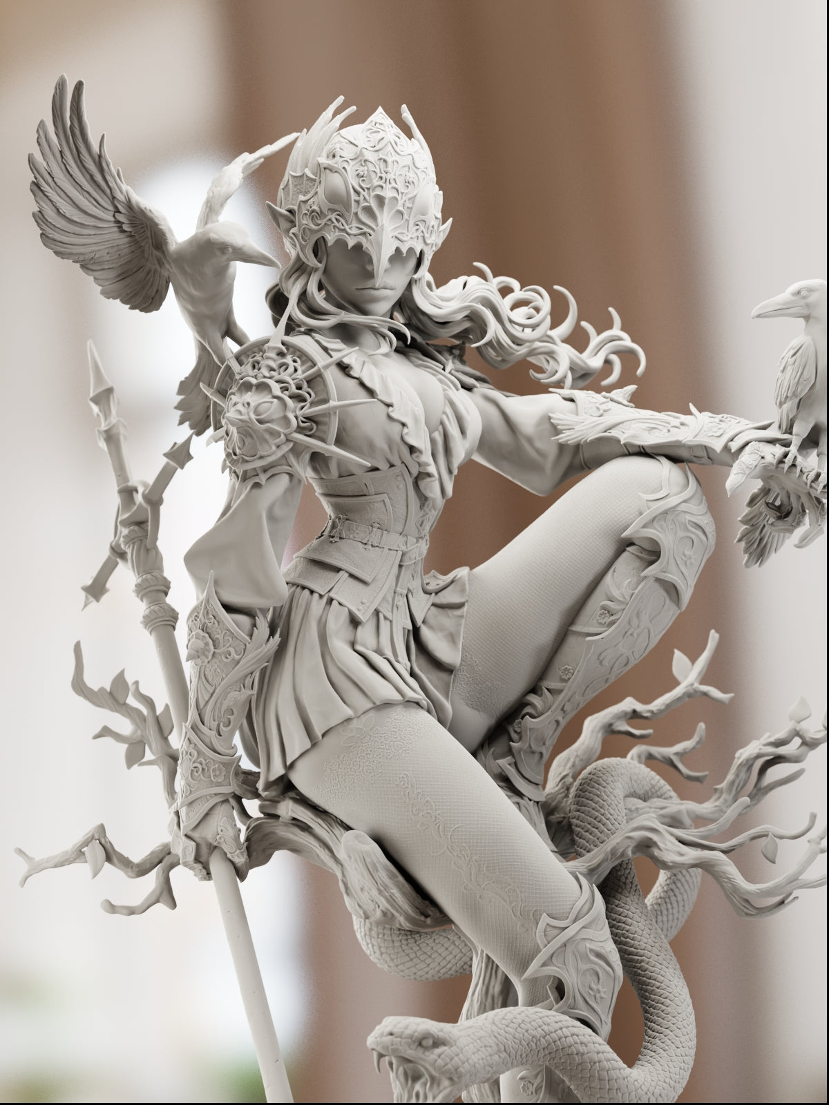 The Crow Queen | Maximum Detailed 12K 3D printed figure