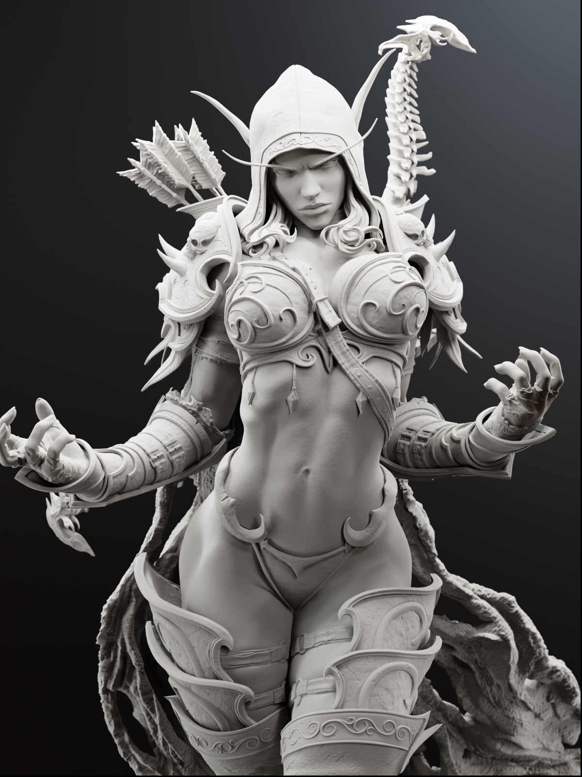 The Dark Lady | Maximum Detailed 12K 3D printed figure