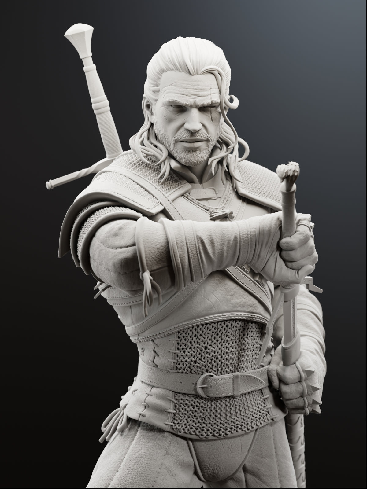 The White Wolf | Maximum Detailed 12K 3D printed figure