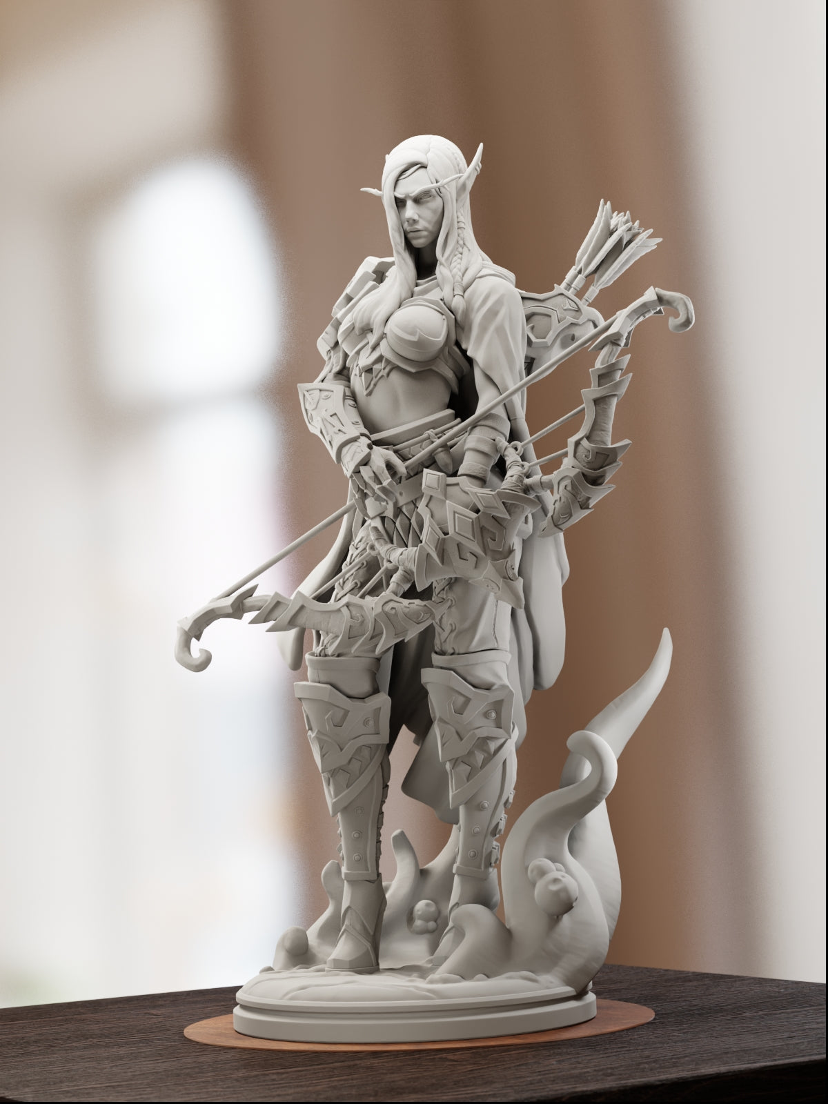 High Elf Huntress | Maximum Detailed 12K 3D printed figure