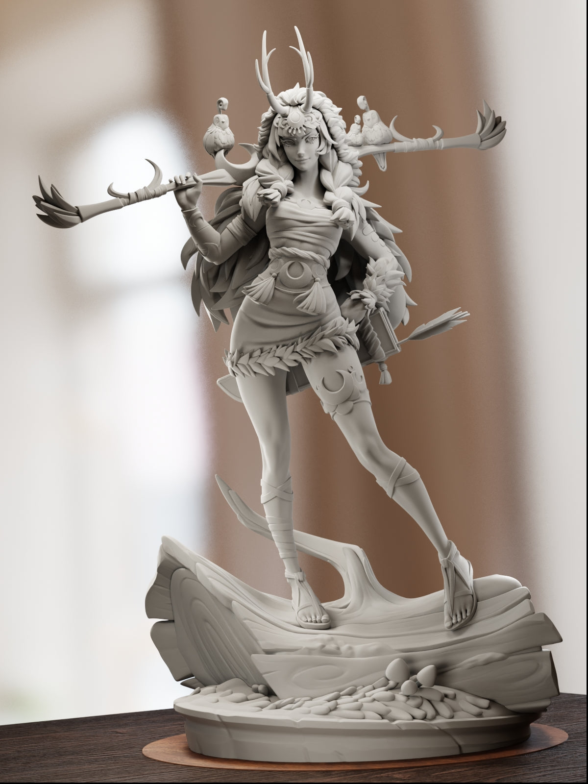Goddess of the Hunt | Maximum Detailed 12K 3D printed figure