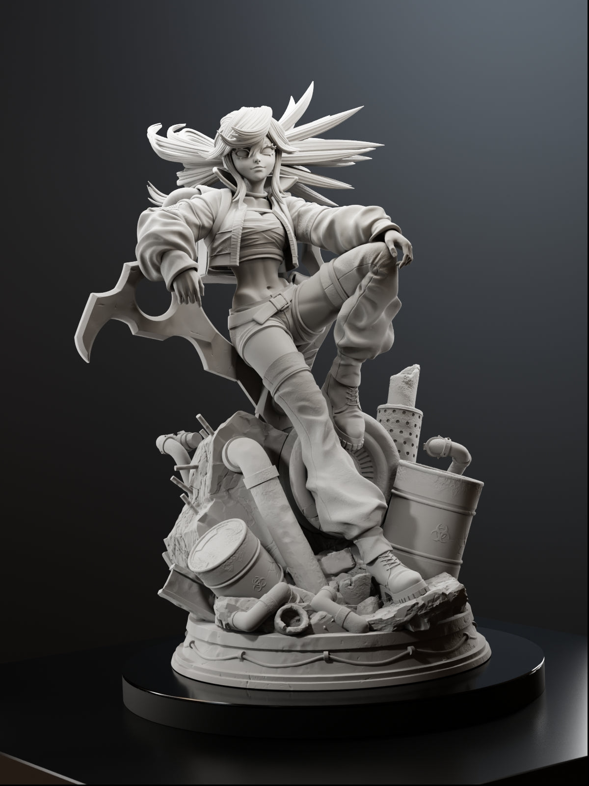Sharp-Edged Cleaner Statue