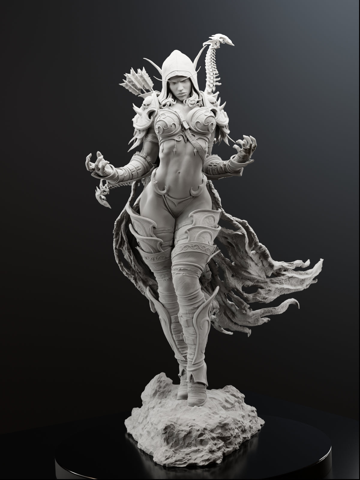 The Dark Lady | Maximum Detailed 12K 3D printed figure