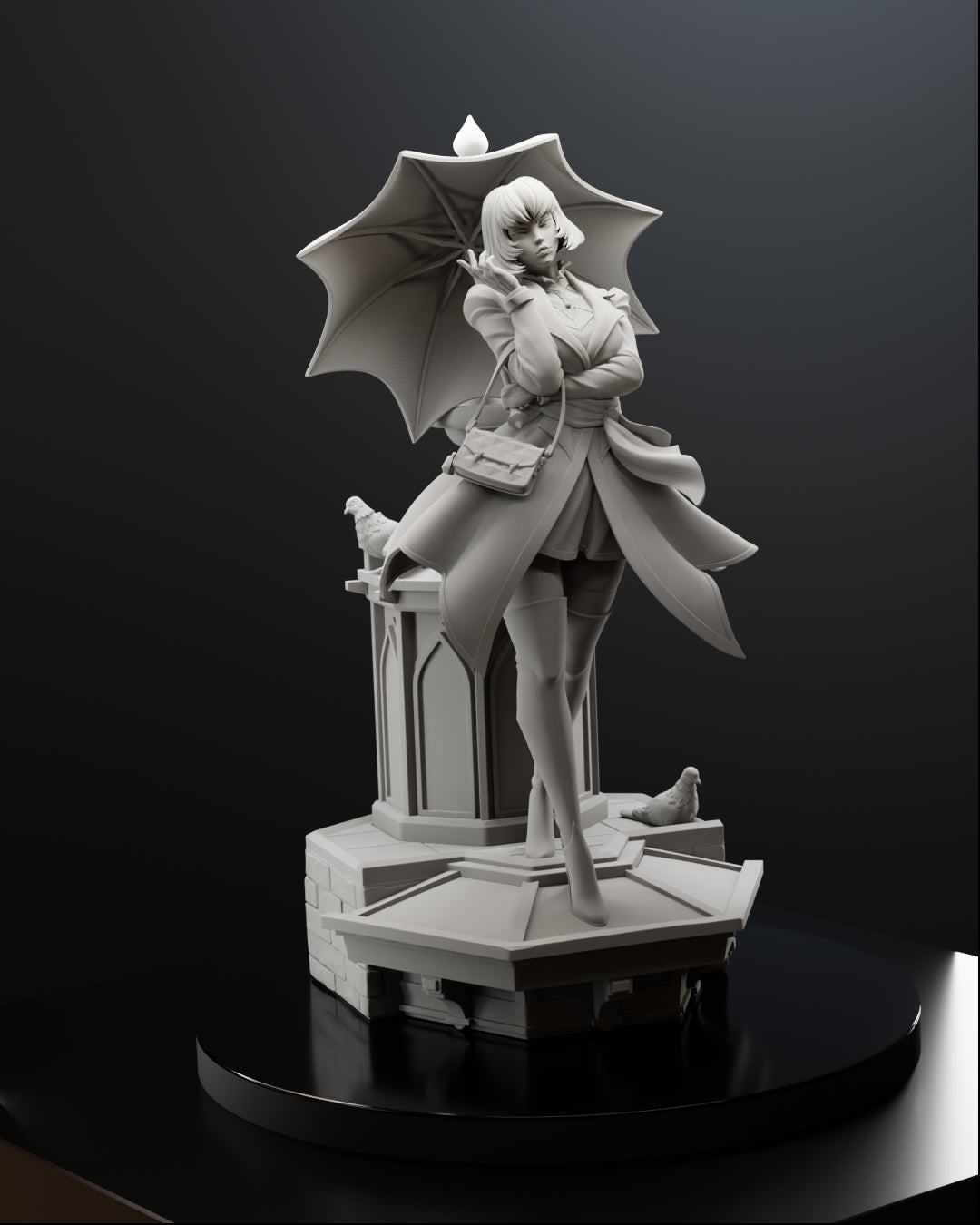 Rooftop Raven Statue