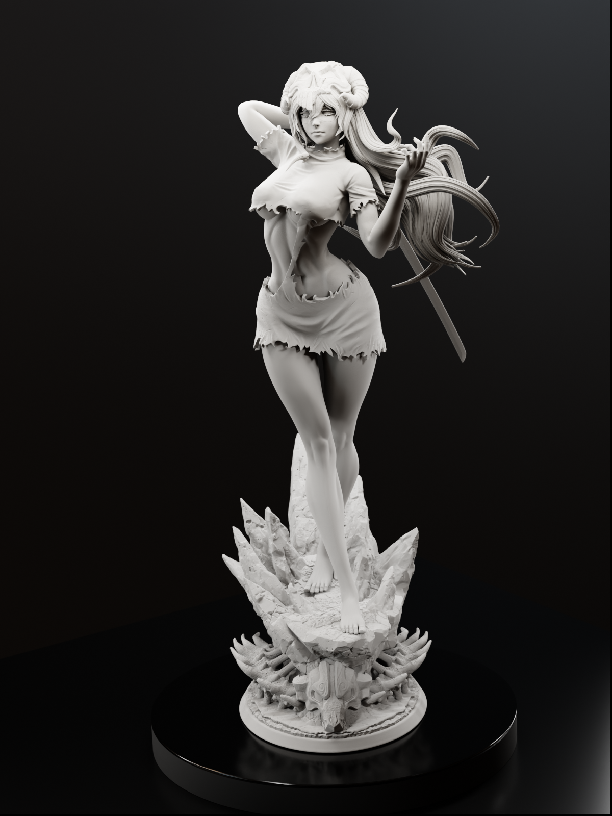 The Horned Mercy | Maximum Detailed 12K 3D printed figure