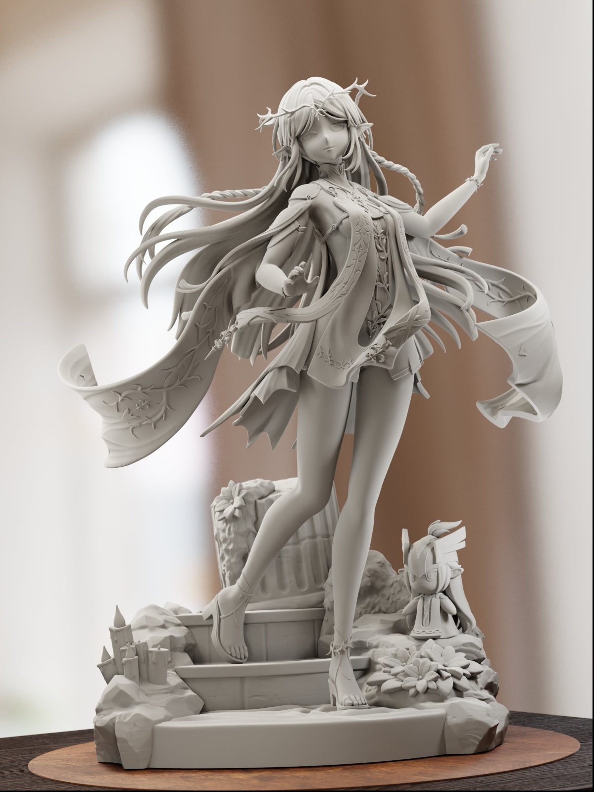 The Steel Rose | Maximum Detailed 12K 3D printed figure