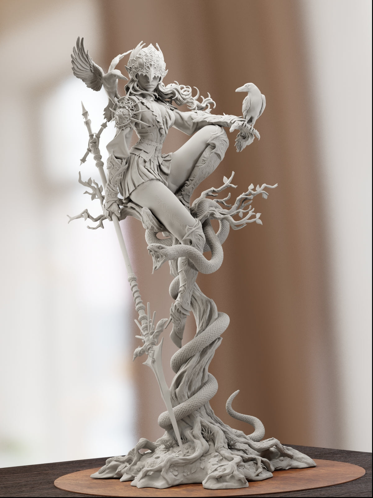 The Crow Queen | Maximum Detailed 12K 3D printed figure