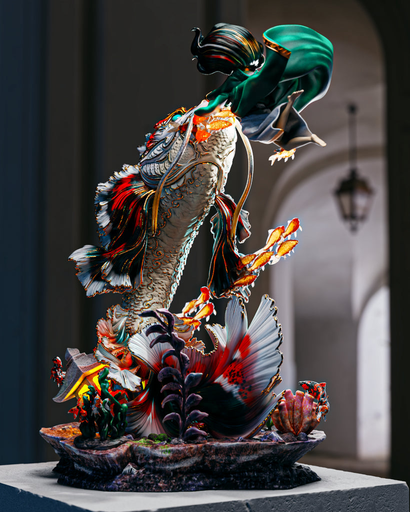 Tomoe & Koi Statue
