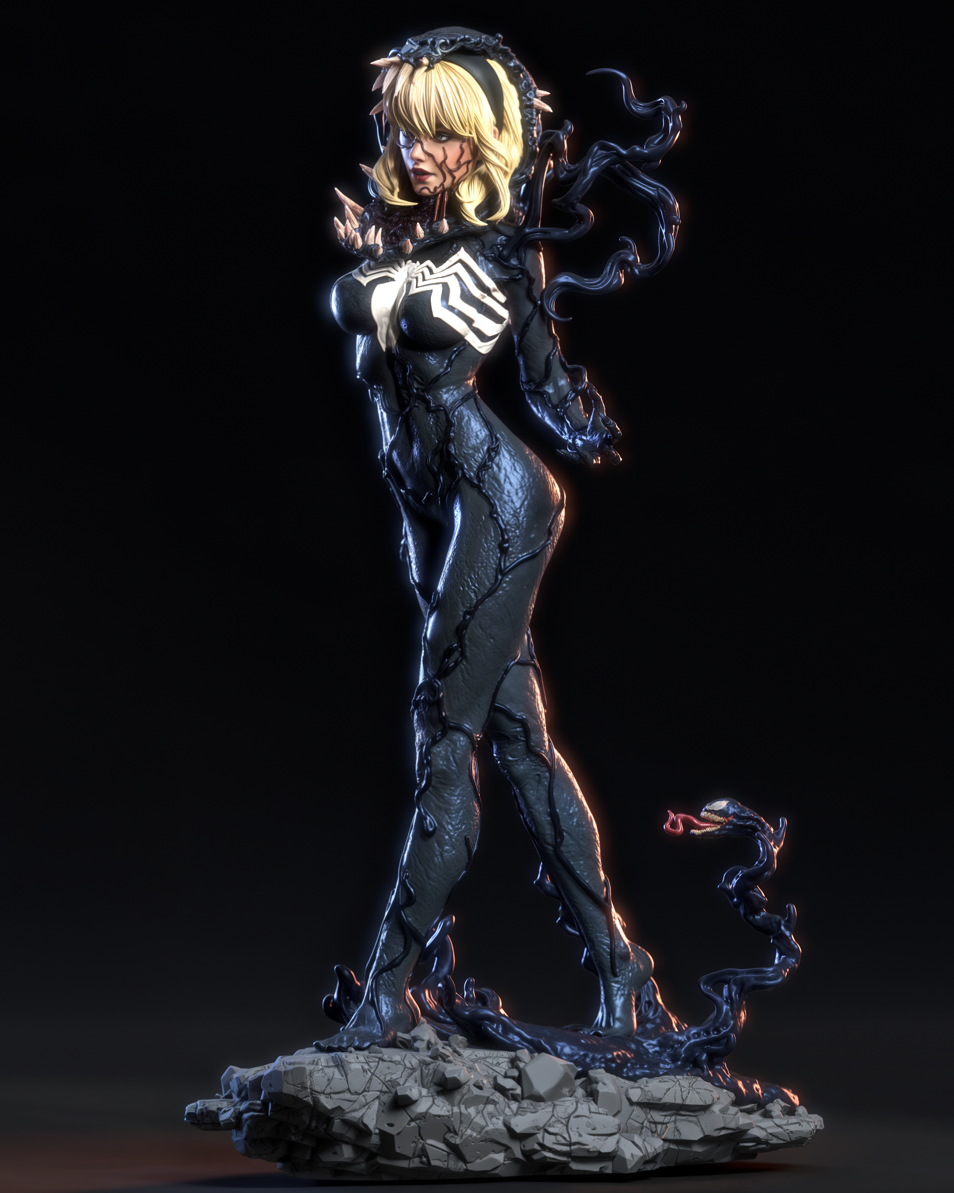 Symbiote Gwen | Maximum Detailed 12K 3D printed figure
