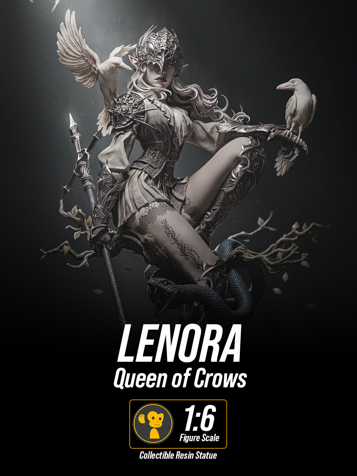 The Crow Queen | Maximum Detailed 12K 3D printed figure