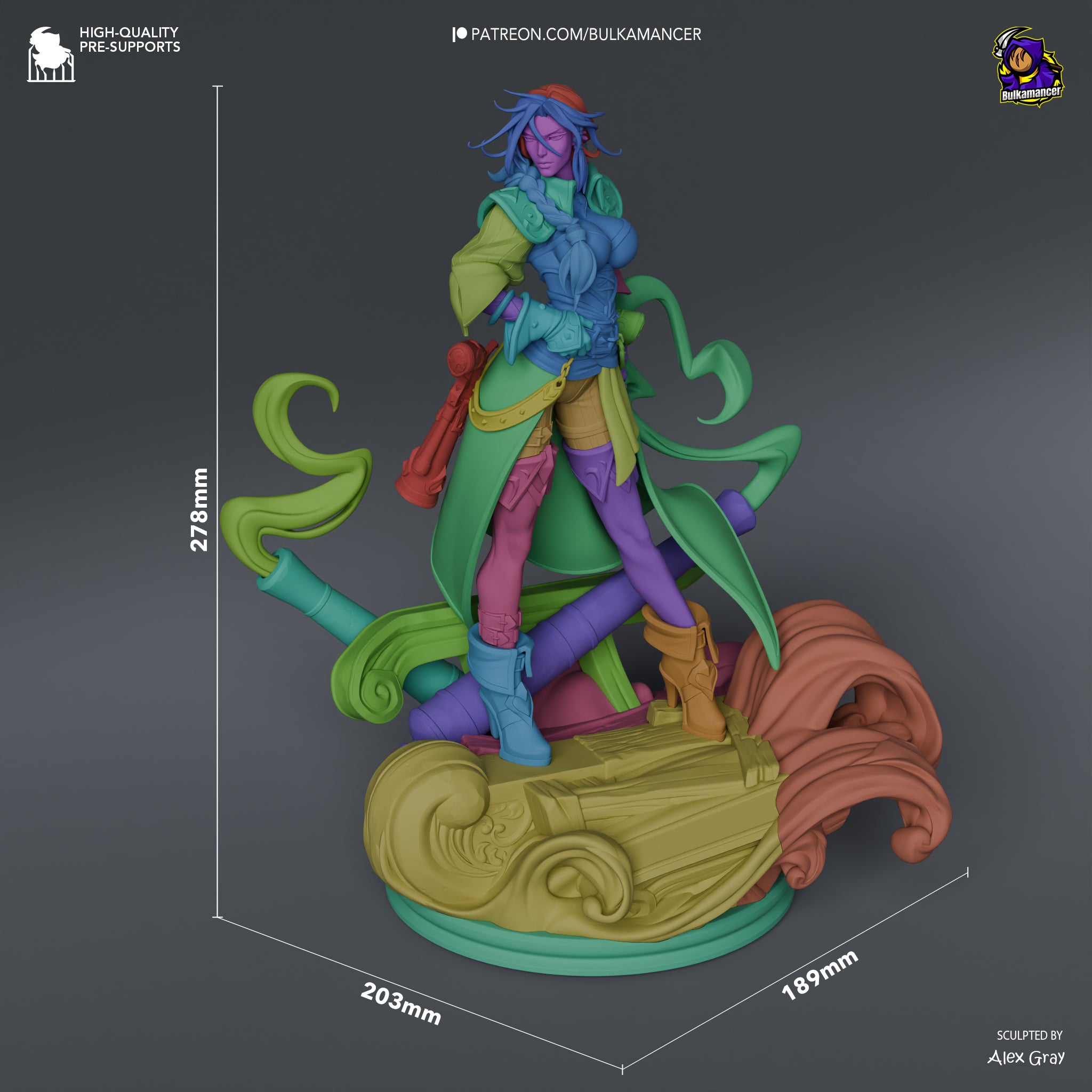 The Gunpowder Queen | Maximum Detailed 12K 3D printed figure