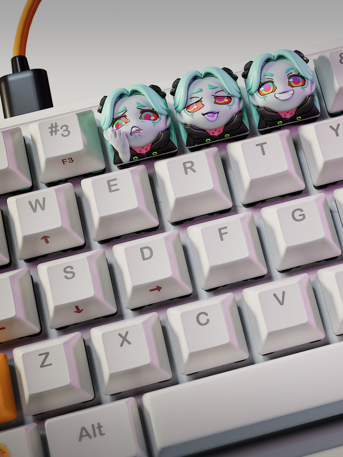 Cybergirl Keycap | Maximum Detailed 12K 3D printed keycap