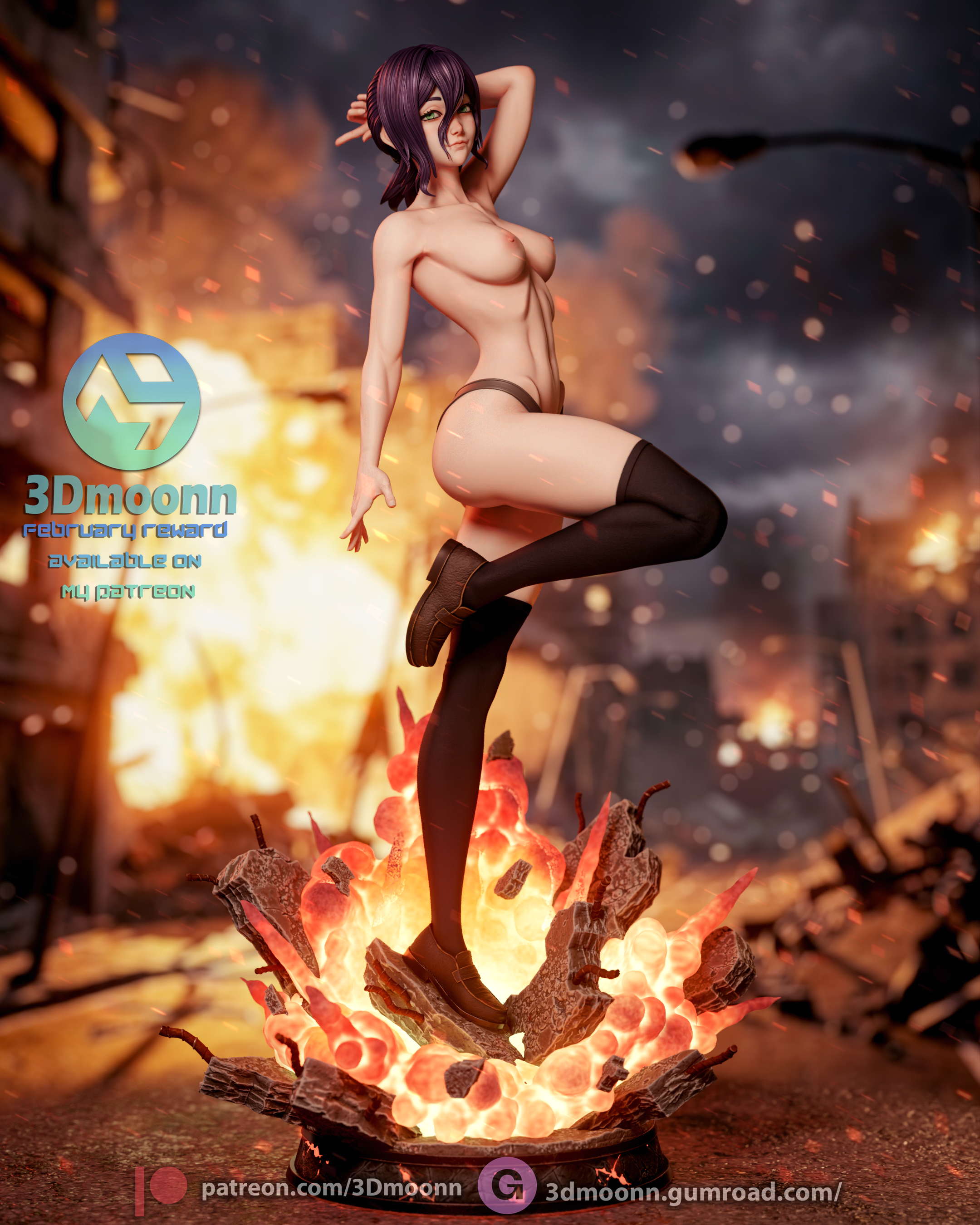 The Bomb Girl | Maximum Detailed 12K 3D printed figure