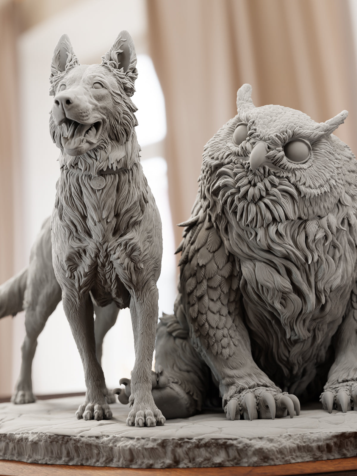 Owlbear & Scratch - Baldur's Gate 3 | Maximum Detailed 12K 3D printed figure