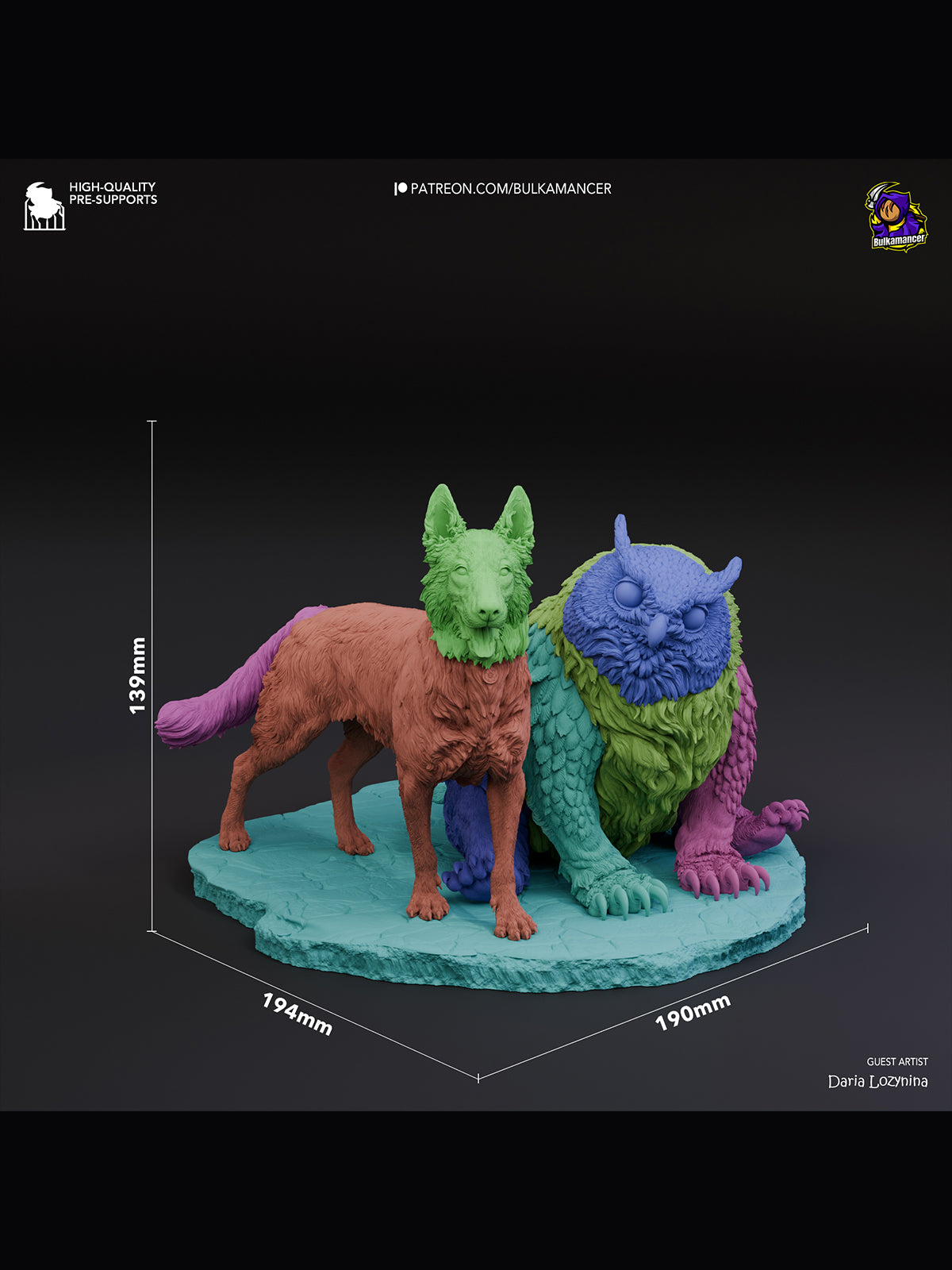 Owlbear & Scratch - Baldur's Gate 3 | Maximum Detailed 12K 3D printed figure