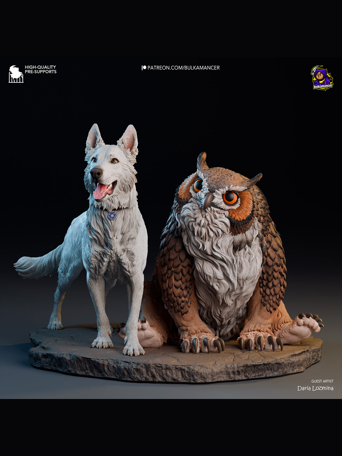 Owlbear & Scratch - Baldur's Gate 3 | Maximum Detailed 12K 3D printed figure