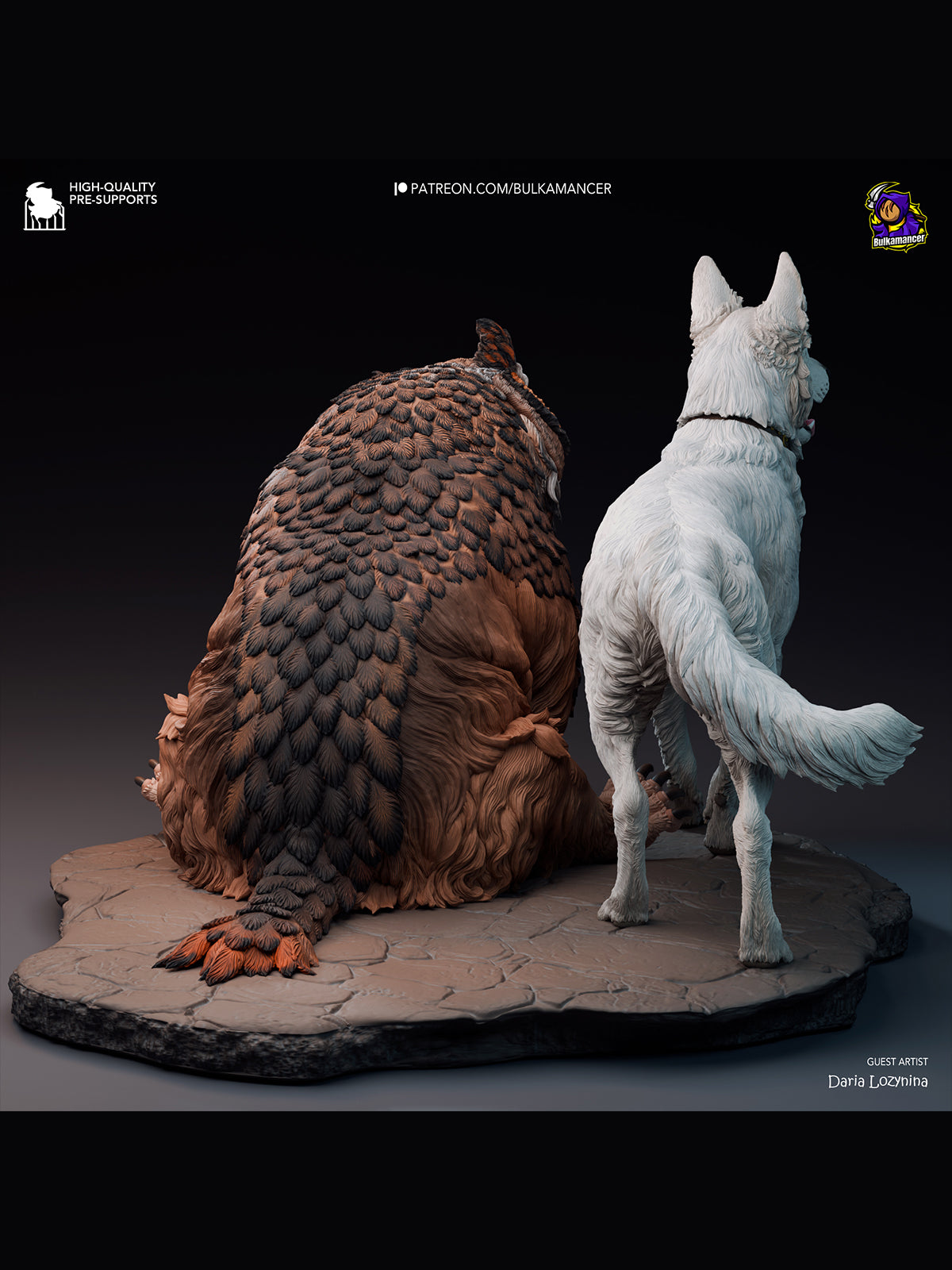 Owlbear & Scratch - Baldur's Gate 3 | Maximum Detailed 12K 3D printed figure