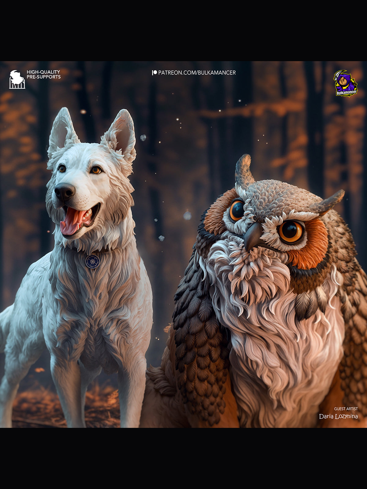 Owlbear & Scratch - Baldur's Gate 3 | Maximum Detailed 12K 3D printed figure