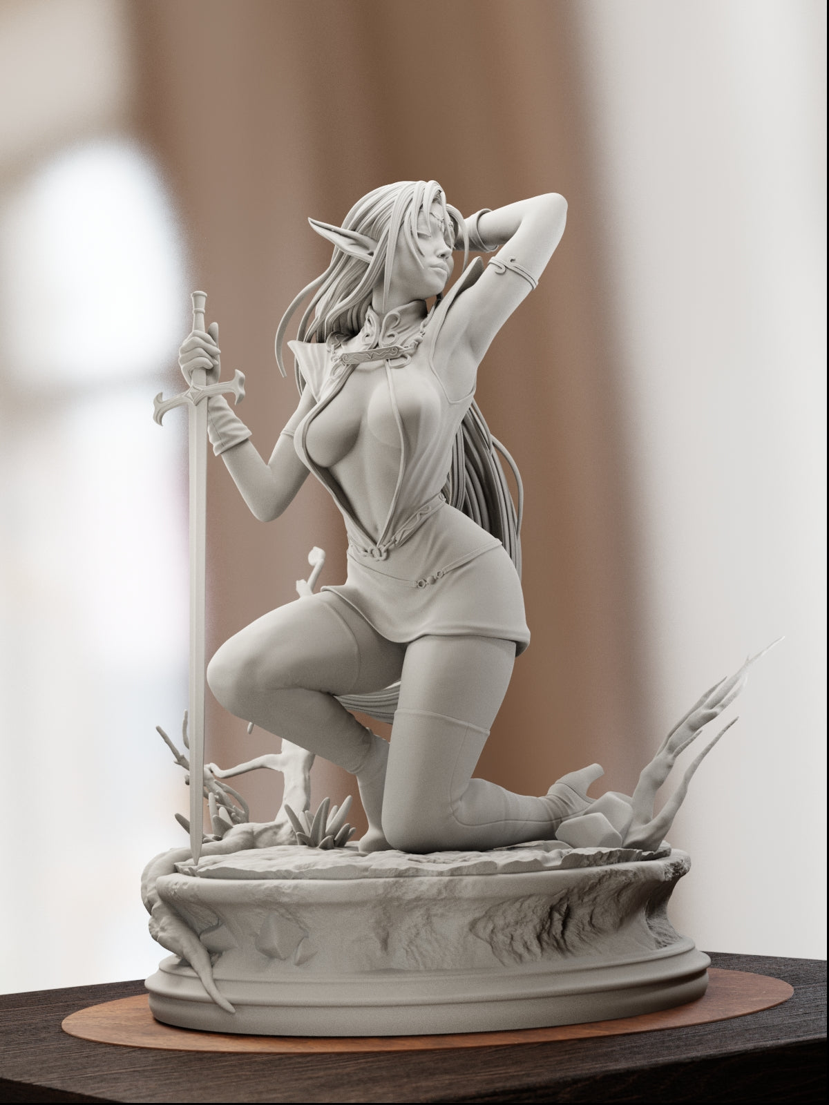 The Dark Elf | Maximum Detailed 12K 3D printed figure