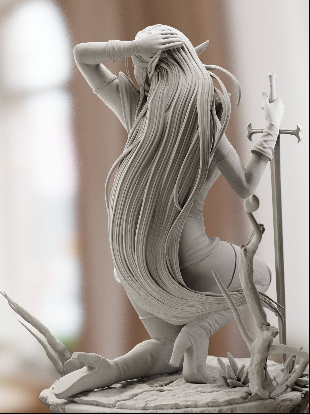 The Dark Elf | Maximum Detailed 12K 3D printed figure